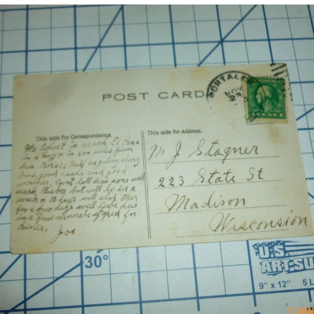 Vintage Good Morning Tip Top Telephone Postcard 1910s Divided Back Antique Art